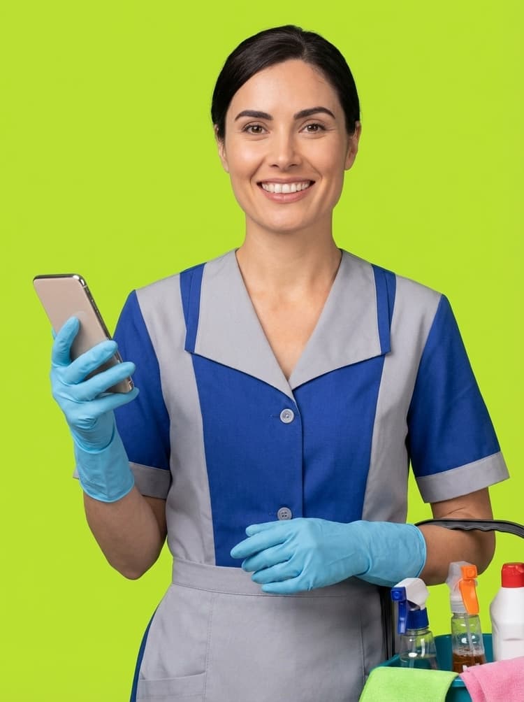 Team member arriving at a client's home