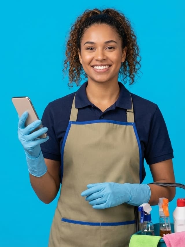 Crew member between job sites